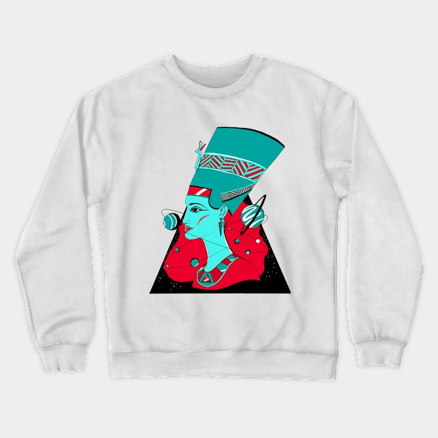 Turqred Nefertiti and The Stars Crewneck Sweatshirt by kenallouis